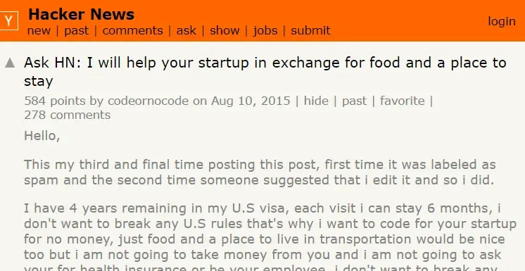 Ask HN post